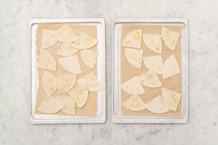 Bake the tortilla chips