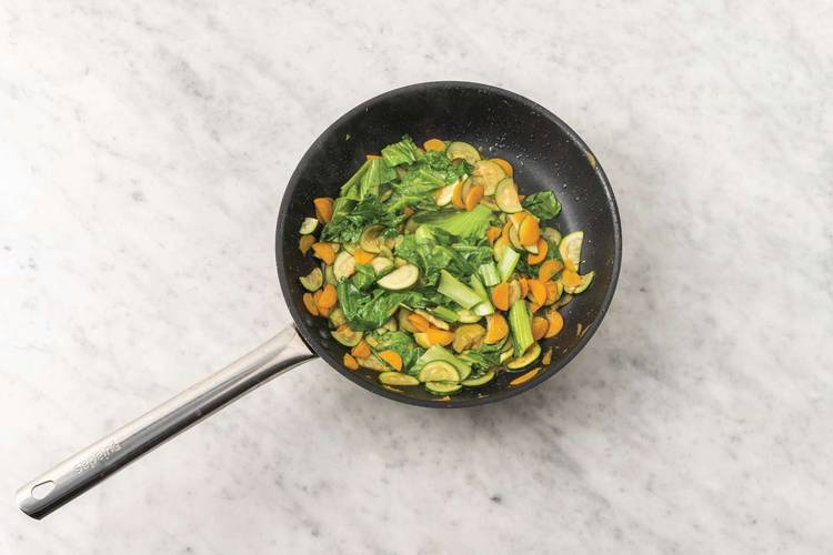 Cook the beef strips & veggies