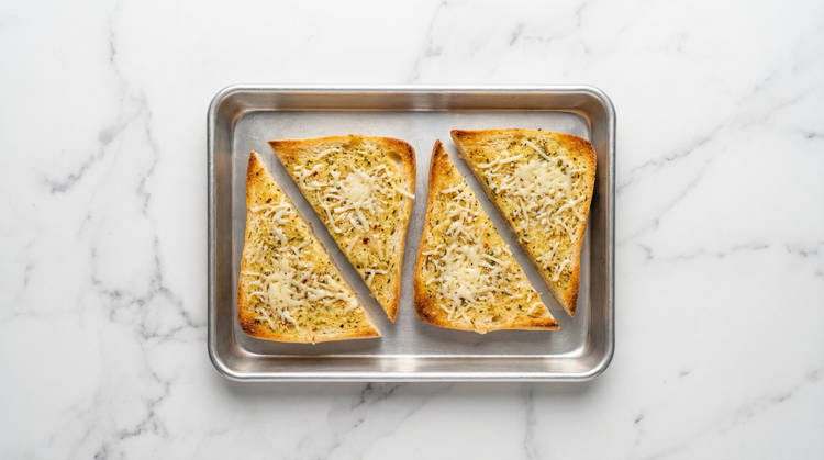 Finish Ravioli Bake & Garlic Bread