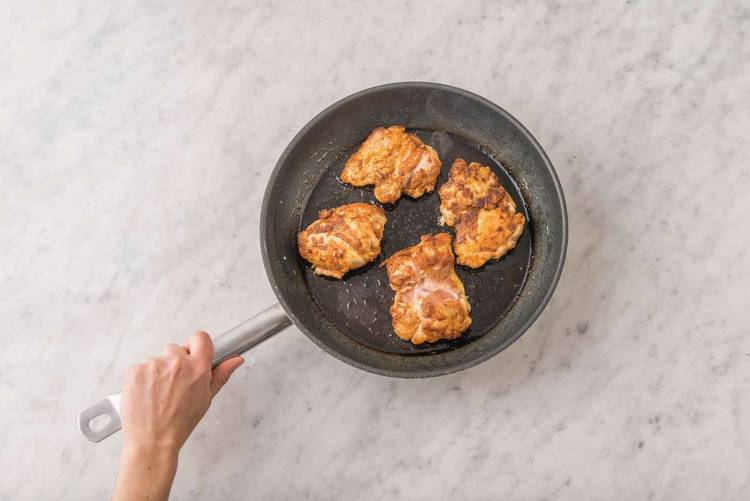 Cook the chicken & halloumi