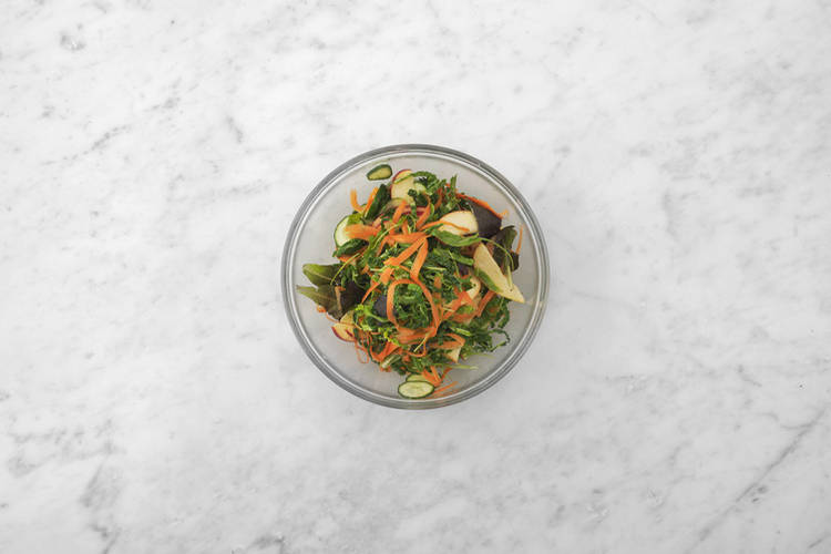 Cook the plant-based crumbed chicken 