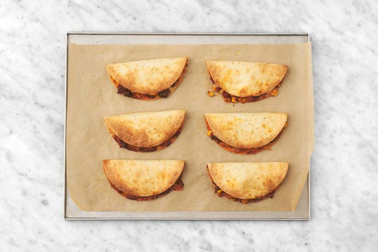 Bake the quesadillas