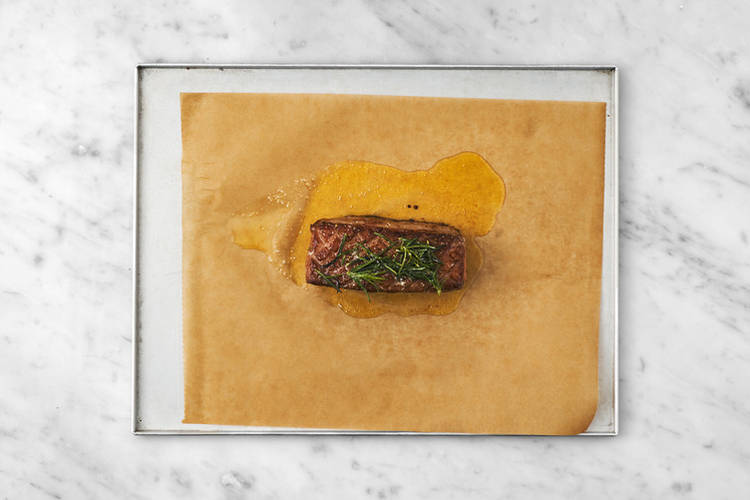 Roast the lamb & chat potatoes