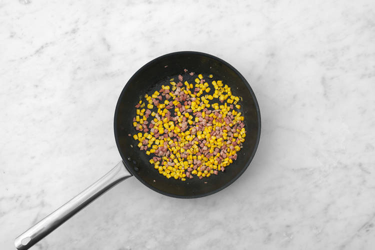 Cook the corn & bacon