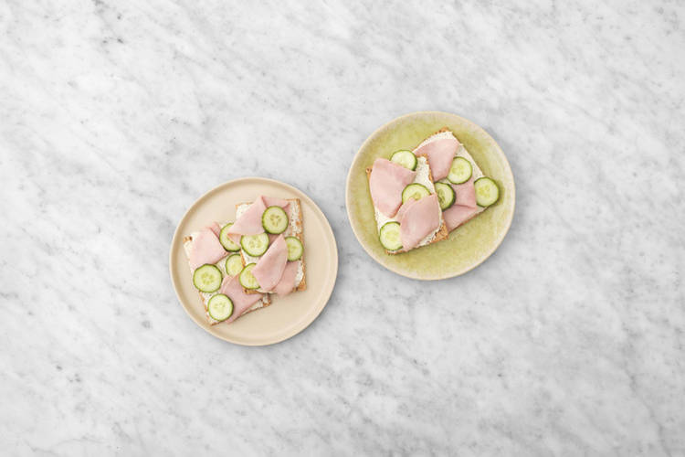 Optie 1: Ham, komkommer en roomkaas