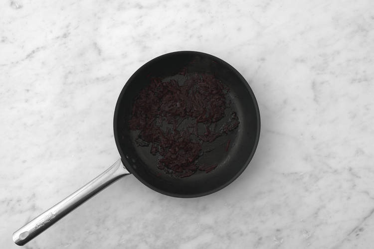 Cook the beetroot relish