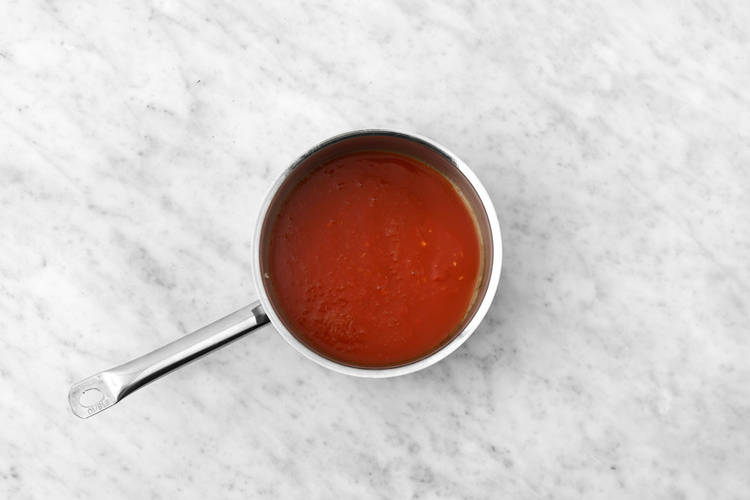 Make the sauce & cook the diced bacon