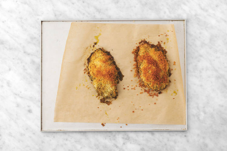 Bake the hasselback chicken