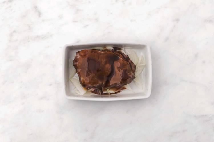 Bake the brisket & onion