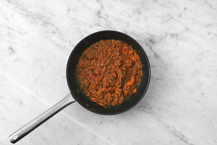 Cook the veggie mince filling