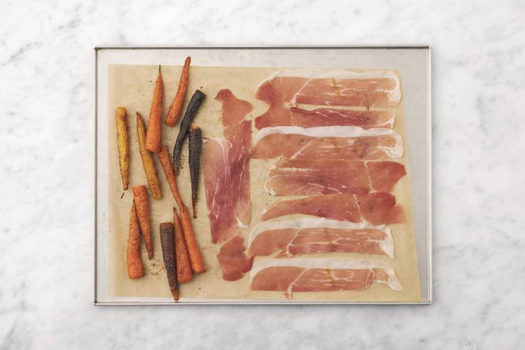 Cook the carrots & prosciutto