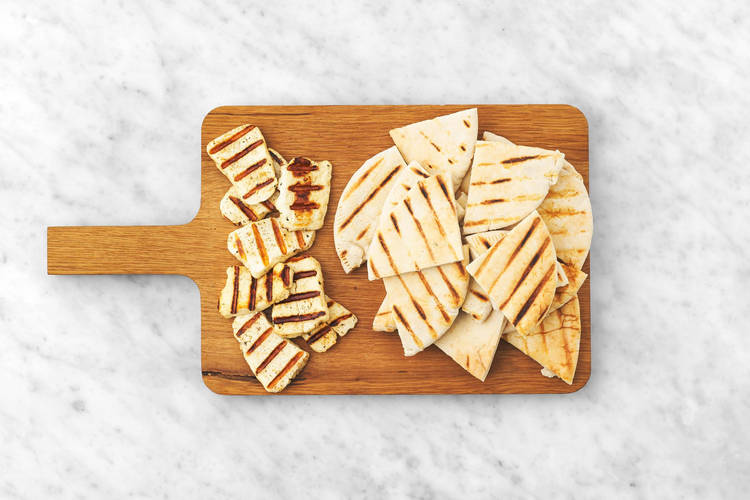 Grill fisk, ost og pitabrød