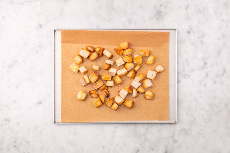 Bake the Ciabatta Croutons