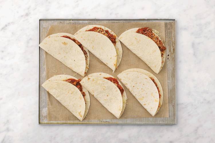 Assemble the quesadillas