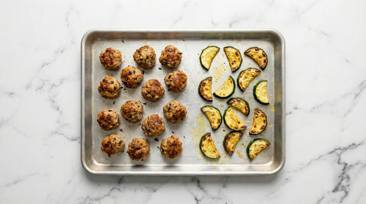 Roast Meatballs & Zucchini