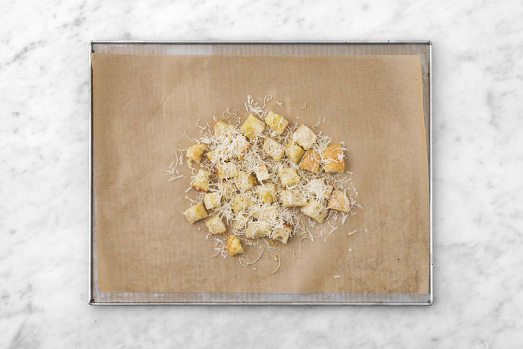 Bake the Cheesy Croutons