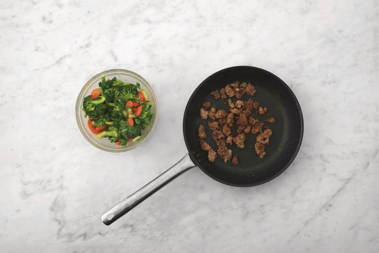 Cook the veggies & beef