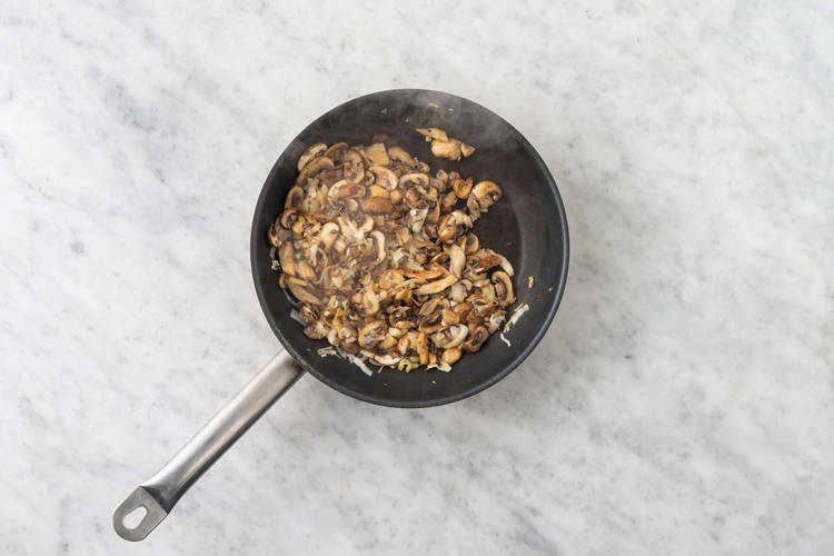 Cook  sausage and veggies