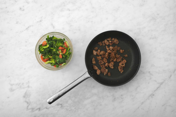 Cook the veggies & beef