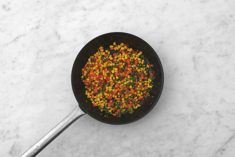 Cook the veggie confetti