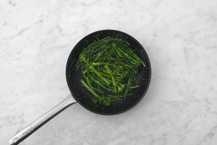 Cook the sesame veggies