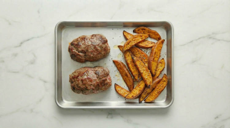 Roast Sweet Potatoes & Meatloaves