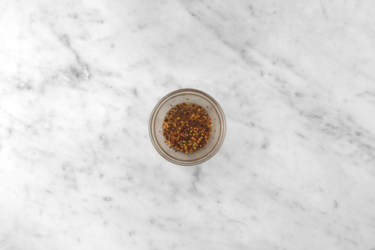 Cook the beef & make the hot honey