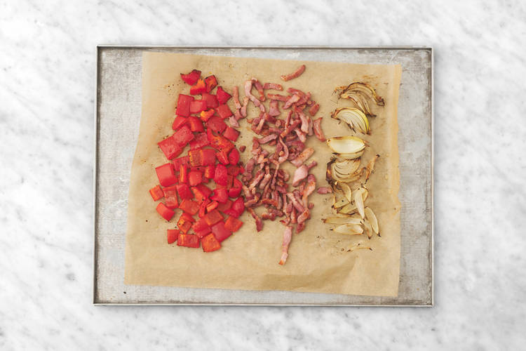 Roast the veggies & bacon