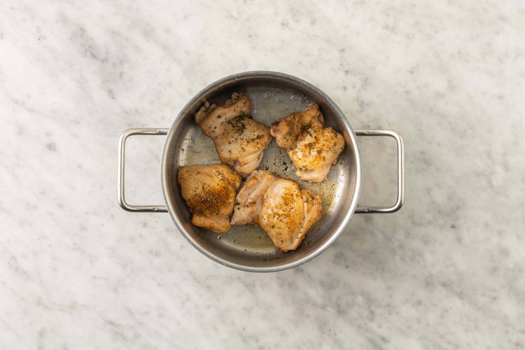 Prep and sear chicken