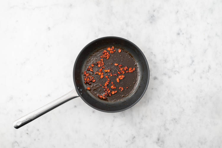 Fry the Chorizo and Prawns