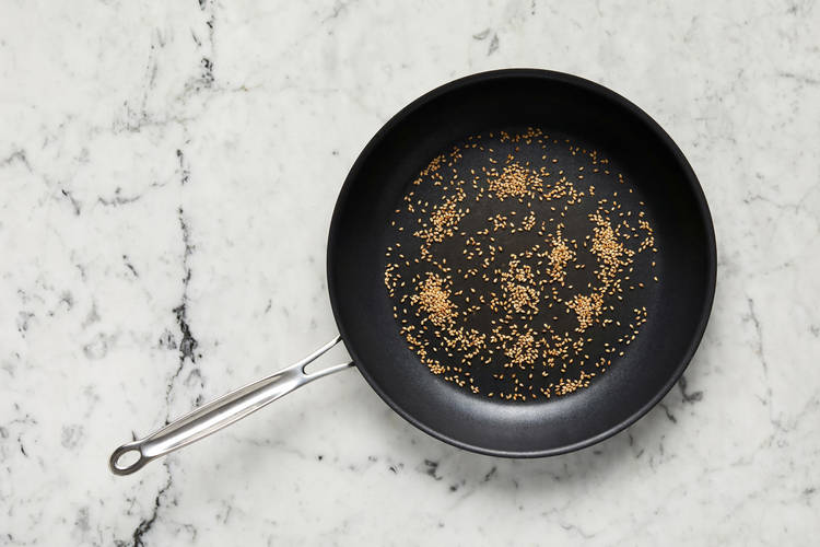 Toast sesame seeds