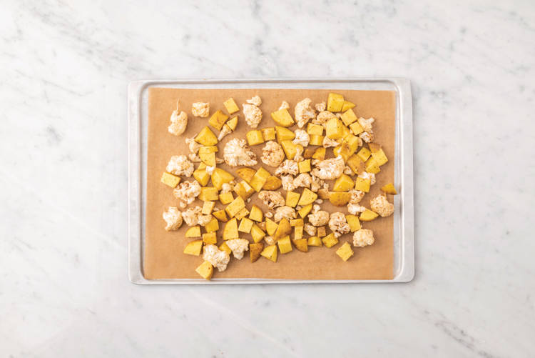 Roast the potato & cauliflower