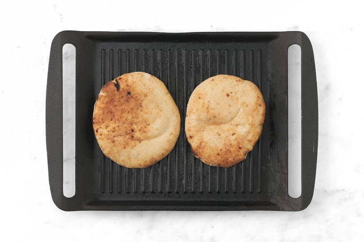 Grill the pita pockets