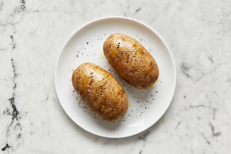 Prep and par-cook potatoes