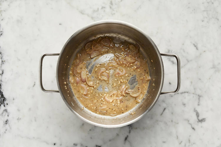 Cook shallots and garlic