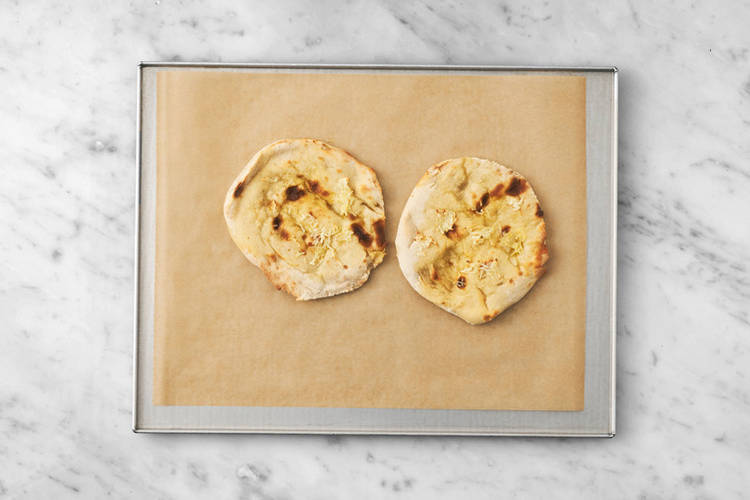 Make the garlic flatbreads