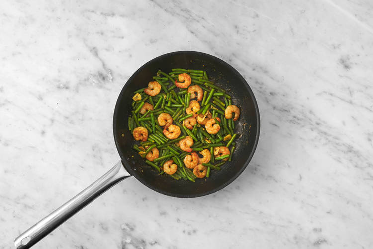 Cook the chicken & green beans