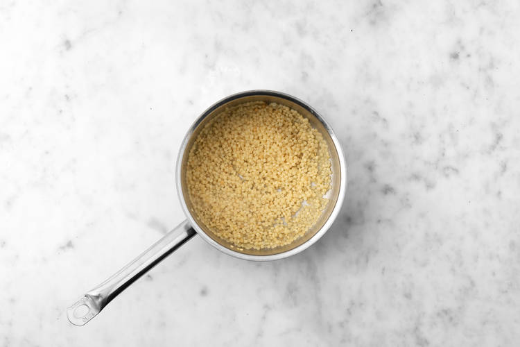 Cook the pearl couscous 