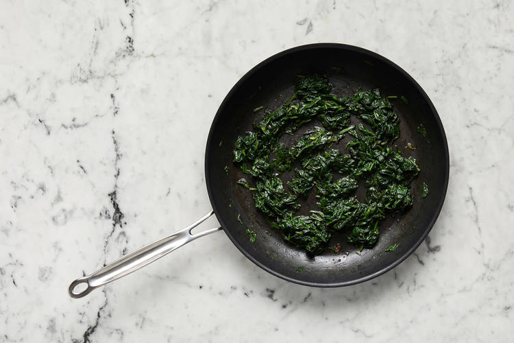 Roast wedges and cook spinach