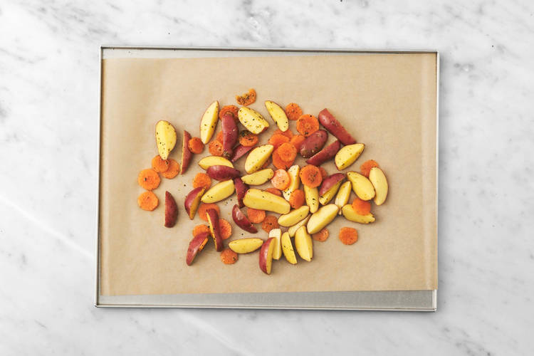 Roast potatoes and carrots