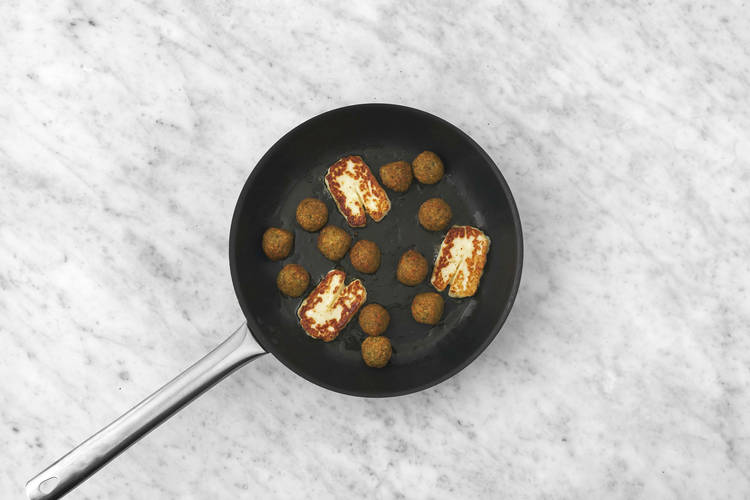 Cook the Halloumi and Falafels