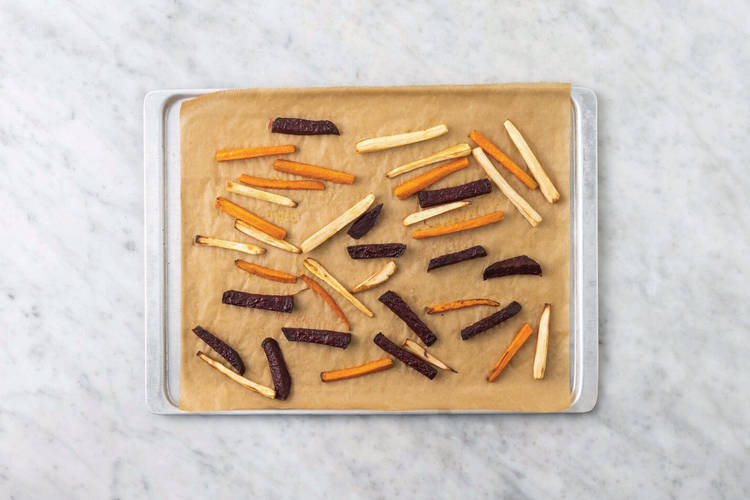 Bake the veggie fries