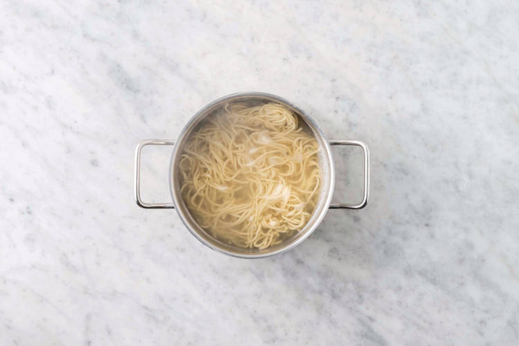 Cook the egg noodles