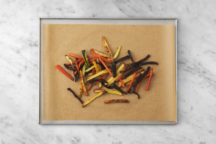 Bake the veggie fries