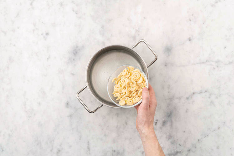 Cook the pasta & bacon