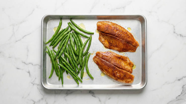 Roast Green Beans & Fish
