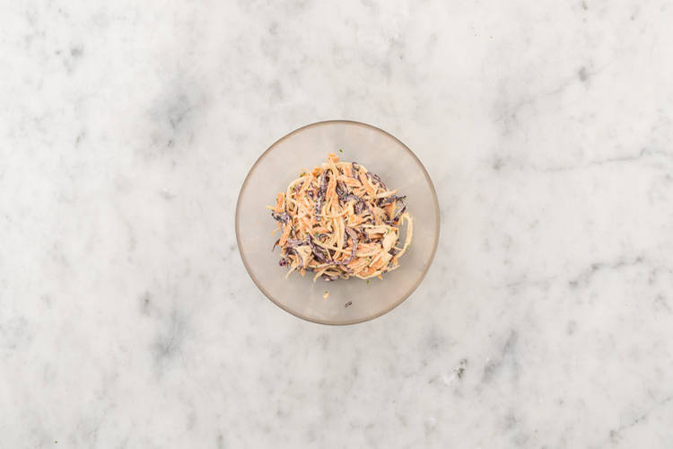 Prep the slaw & tortillas