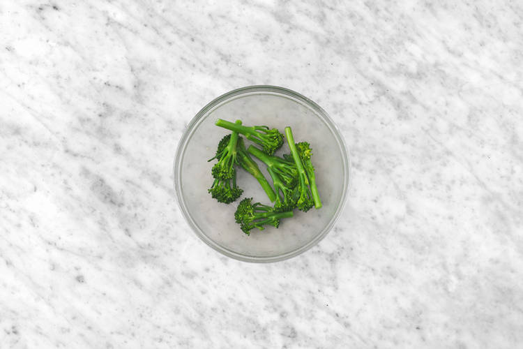 Steam the baby broccoli