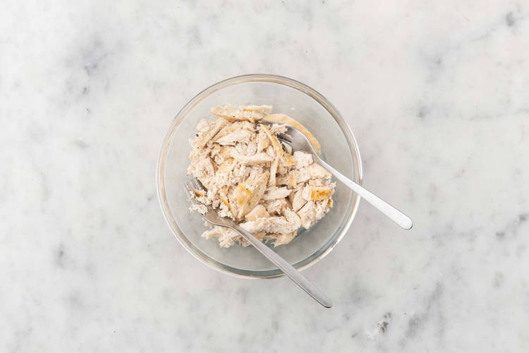 Hähnchen auseinanderzupfen