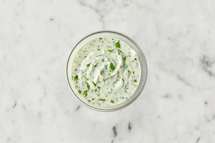 Make yogurt-cilantro sauce